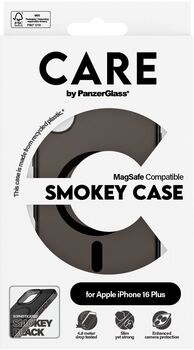 PanzerGlass Care iPhone 16 Plus Smokey símahulstur - Svart