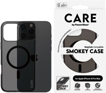 PanzerGlass Care iPhone 16 Pro Max Smokey símahulstur - Svart