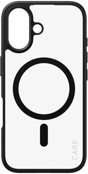 PanzerGlass Care Urban Combat iPhone 16 símahulstur - Glært / svartur rammi