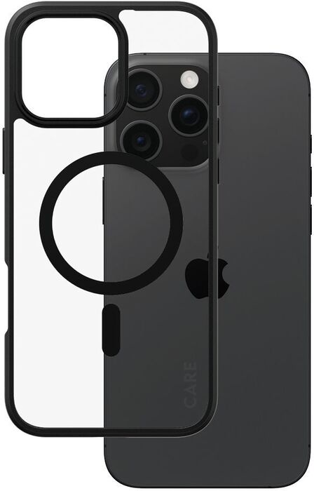 PanzerGlass Care iPhone 16 Pro Max Urban Combat símahulstur - Glært / svartur rammi