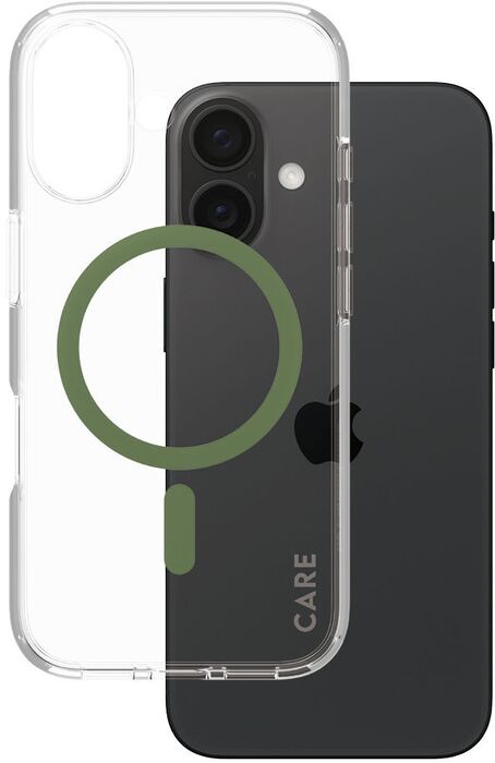 PanzerGlass Care Urban Combat iPhone 16 símahulstur - Glært / grænt