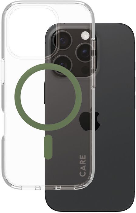 PanzerGlass Care iPhone 16 Pro Urban Combat símahulstur - Glært / grænt