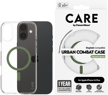 PanzerGlass Care iPhone 16 Plus Urban Combat símahulstur - Grænt
