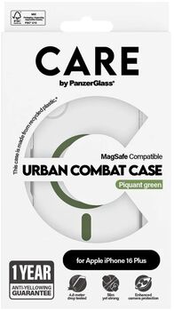 PanzerGlass Care iPhone 16 Plus Urban Combat símahulstur - Grænt