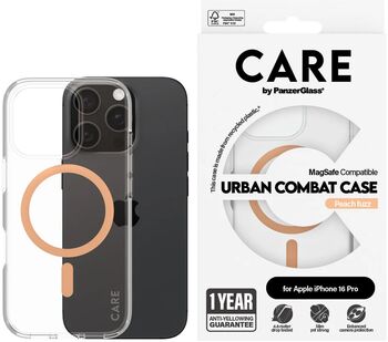 PanzerGlass Care iPhone 16 Pro Urban Combat símahulstur - Bleikt