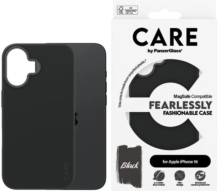 PanzerGlass Care iPhone 16 MagSafe símahulstur - Svart