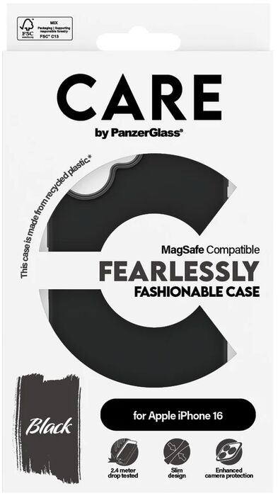 PanzerGlass Care iPhone 16 MagSafe símahulstur - Svart