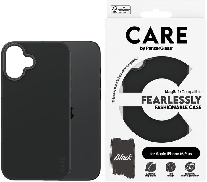PanzerGlass Care iPhone 16 Plus MagSafe símahulstur - Svart