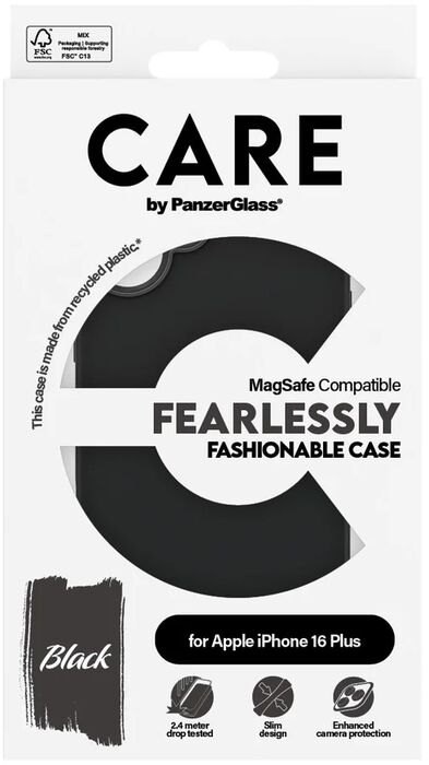 PanzerGlass Care iPhone 16 Plus MagSafe símahulstur - Svart