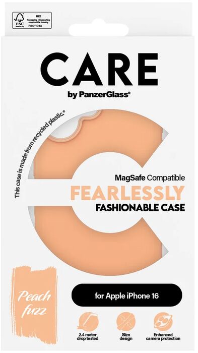 PanzerGlass Care iPhone 16 MagSafe símahulstur - Peach