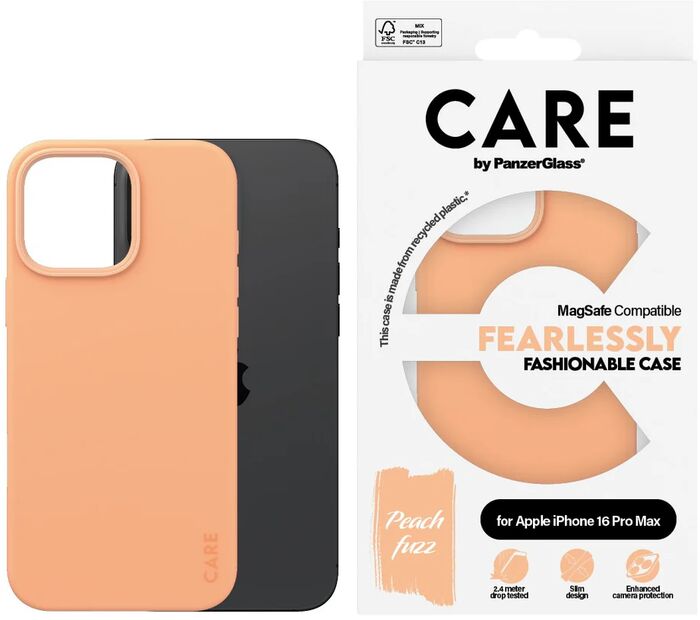 PanzerGlass Care iPhone 16 Pro Max MagSafe símahulstur - Peach