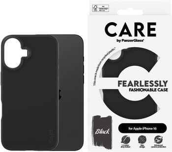 PanzerGlass Care iPhone 16 símahulstur - Svart