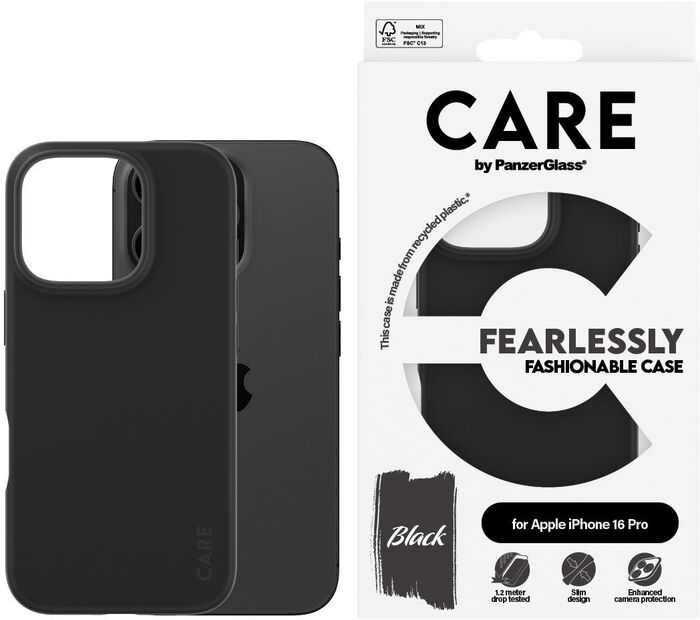 PanzerGlass Care iPhone 16 Pro símahulstur - Svart
