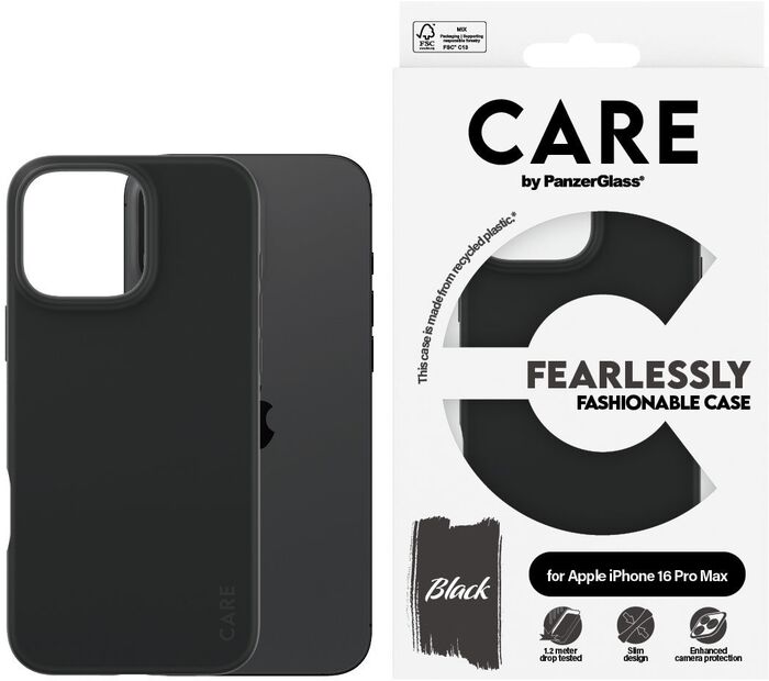 PanzerGlass Care iPhone 16 Pro Max símahulstur - Svart