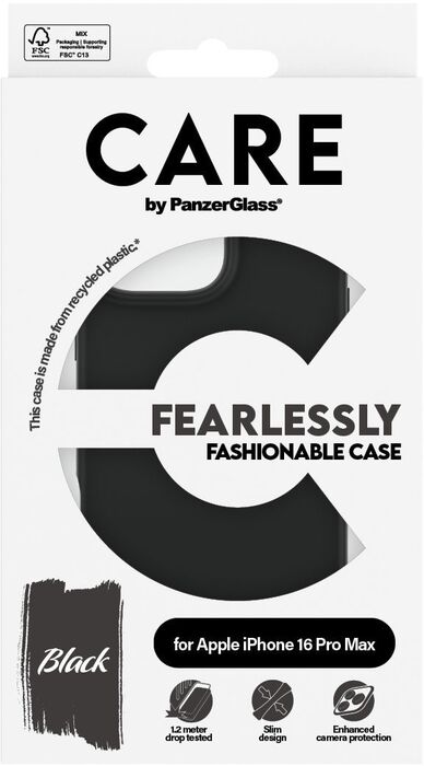 PanzerGlass Care iPhone 16 Pro Max símahulstur - Svart