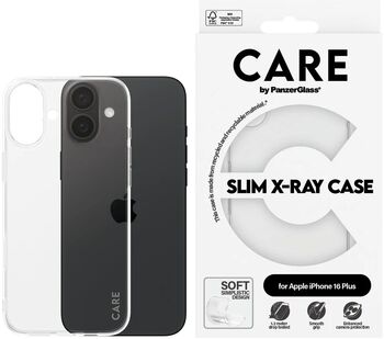 PanzerGlass Care iPhone 16 Plus X-Ray símahulstur - Glært
