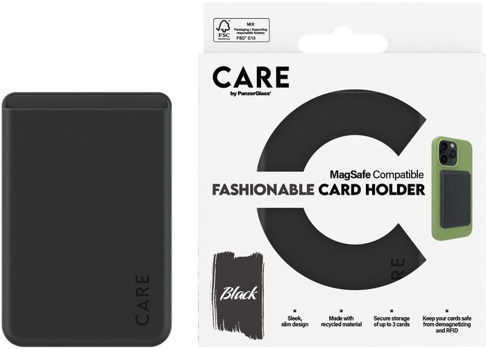 PanzerGlass Care MagSafe kortaveski fyrir iPhone - Svart