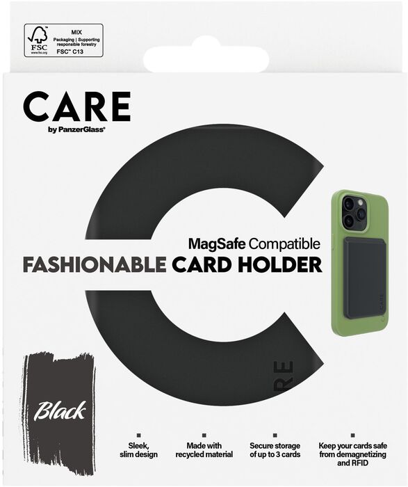 PanzerGlass Care MagSafe kortaveski fyrir iPhone - Svart