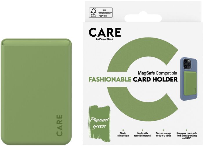 PanzerGlass Care MagSafe kortaveski fyrir iPhone - Grænt