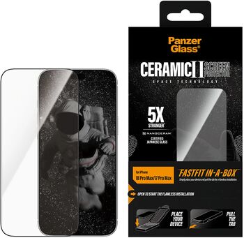 PanzerGlass iPhone 18/17 Pro Max Fastfit Ceramic öryggisgler
