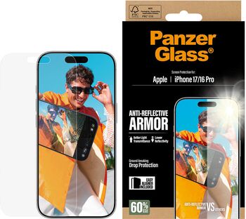 PanzerGlass iPhone 17/16 Pro Anti-Reflective öryggisgler EasyAligner