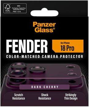 PanzerGlass iPhone 18 Pro Fender linsuvörn - Vínrauð