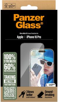 PanzerGlass iPhone 16 Pro öryggisgler með EasyAligner