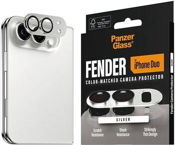 PanzerGlass iPhone Duo Fender linsuvörn - Silfur