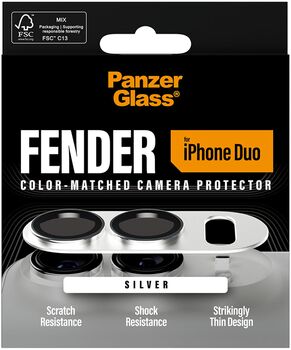 PanzerGlass iPhone Duo Fender linsuvörn - Silfur