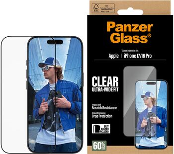 PanzerGlass iPhone 17/16 Pro öryggisgler með EasyAligner