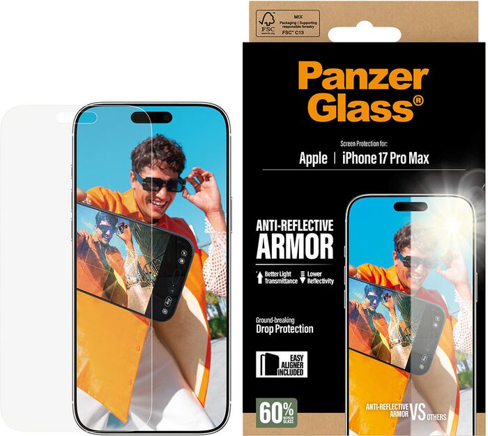 PanzerGlass iPhone 17 Pro Max Anti-Reflective öryggisgler EasyAligner
