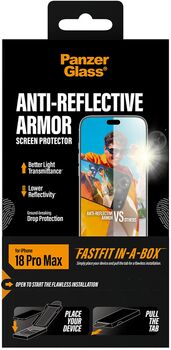 PanzerGlass iPhone 18 Pro Max Fastfit öryggisgler m. glampavörn