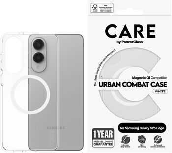 PanzerGlass Care Samsung S25 Edge Urban Combat símahulstur - Hvítt