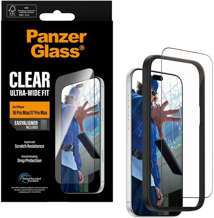 PanzerGlass iPhone 18/17 Pro Max öryggisgler með EasyAligner