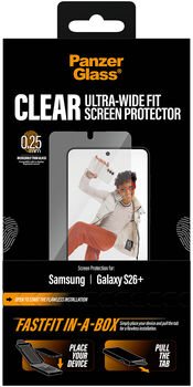 PanzerGlass Samsung Galaxy S26+ Fastfit in-a-box öryggisgler