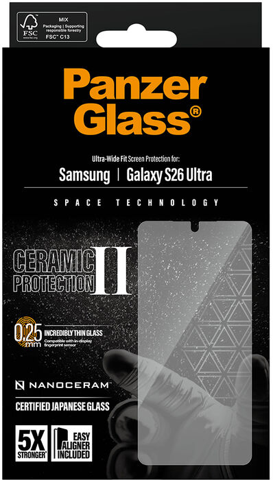 PanzerGlass Samsung S26 Ultra Ceramic II öryggisgler með EasyAligner