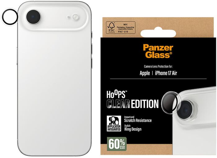 Product image not available for PanzerGlass iPhone Air Hoops linsuvörn - Glær