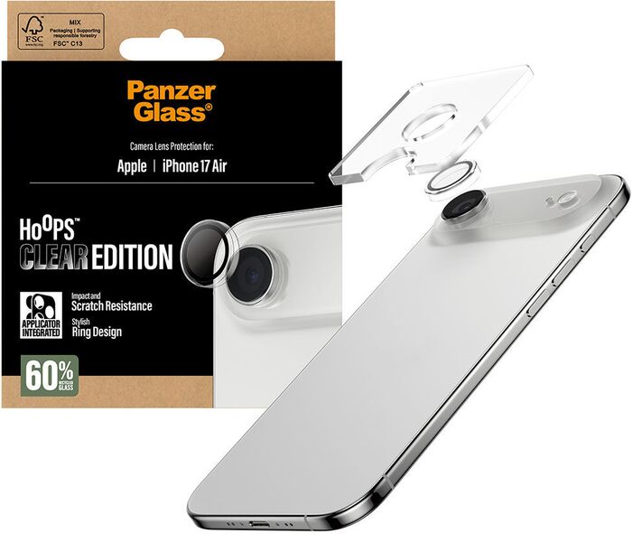 Product image not available for PanzerGlass iPhone Air Hoops linsuvörn - Glær