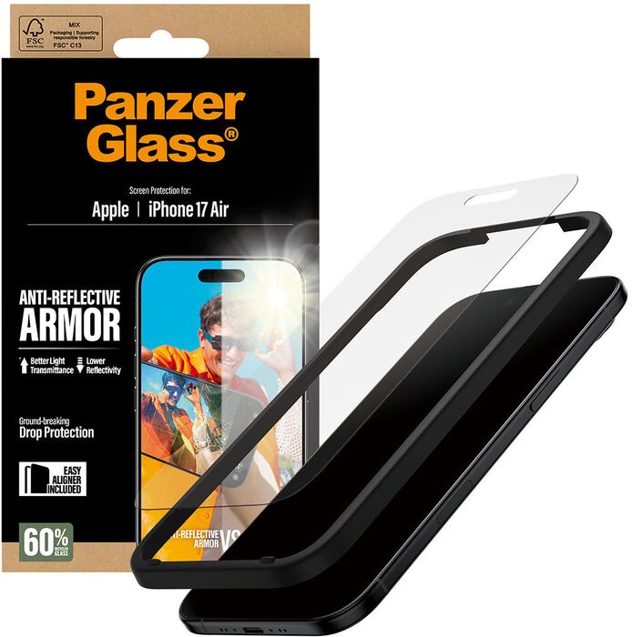 PanzerGlass iPhone Air Anti-Reflective öryggisgler EasyAligner