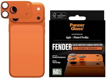PanzerGlass iPhone 17 Pro Max FENDER linsuvörn - Appelsínugul