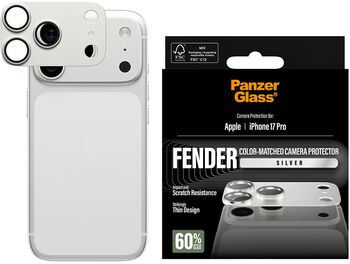 PanzerGlass iPhone 17 Pro FENDER linsuvörn - Silfur