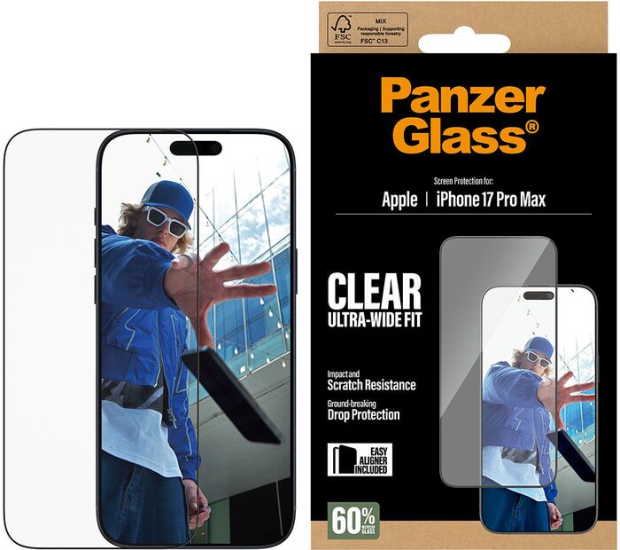 PanzerGlass iPhone 17 Pro Max öryggisgler með EasyAligner