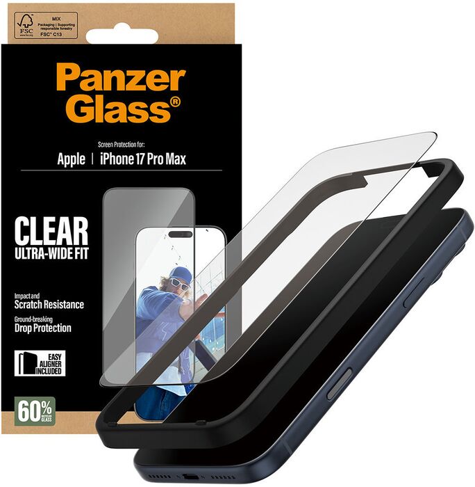 PanzerGlass iPhone 17 Pro Max öryggisgler með EasyAligner