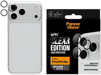 PanzerGlass iPhone 18 Pro/18 Pro Max Hoops linsuvörn - Glær