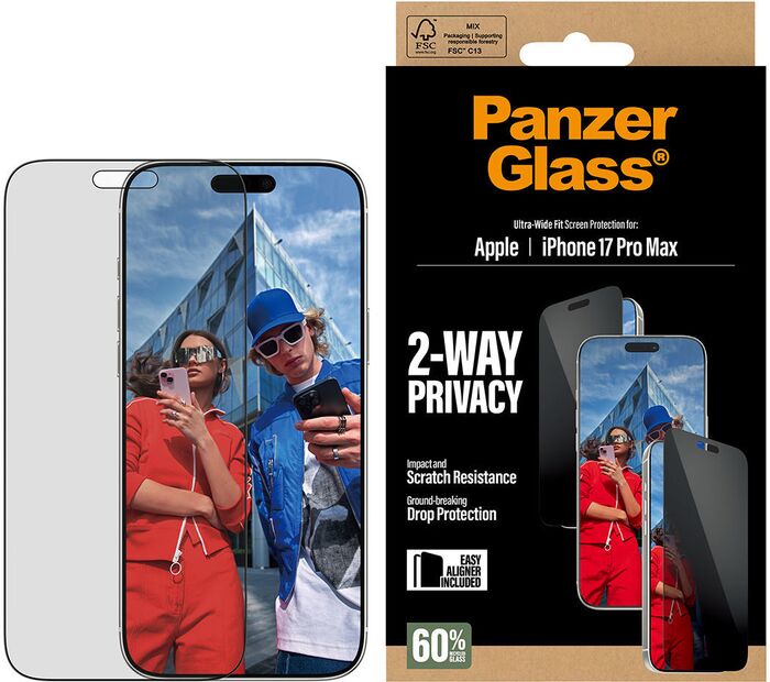 Product image not available for PanzerGlass iPhone 17 Pro Max öryggisgler með skjásíu og EasyAligner