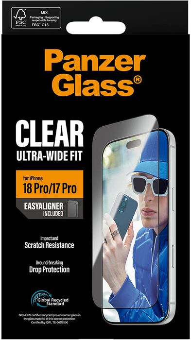 PanzerGlass iPhone 18/17 Pro öryggisgler með EasyAligner