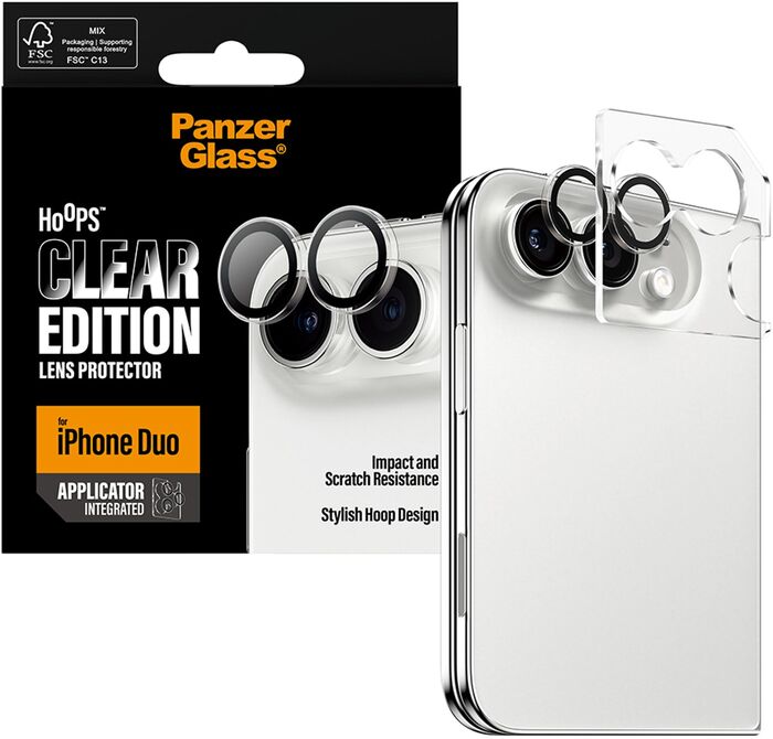 PanzerGlass iPhone Duo Hoops linsuvörn - Glær