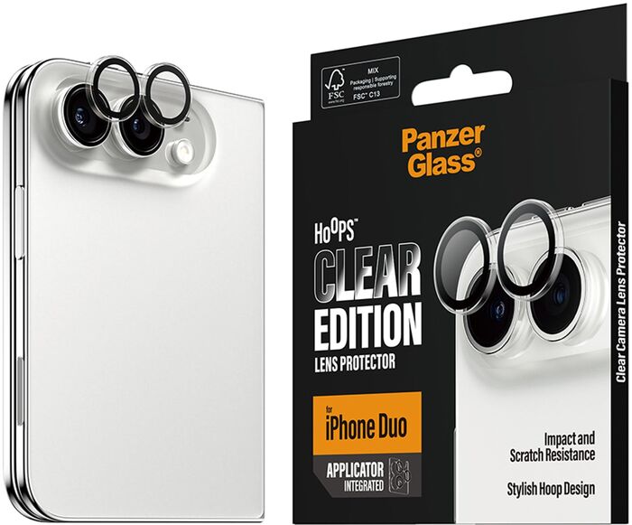 PanzerGlass iPhone Duo Hoops linsuvörn - Glær