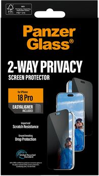 PanzerGlass iPhone 18 Pro öryggisgler með skjásíu og EasyAligner