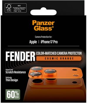 PanzerGlass iPhone 17 Pro FENDER linsuvörn - Appelsínugul
